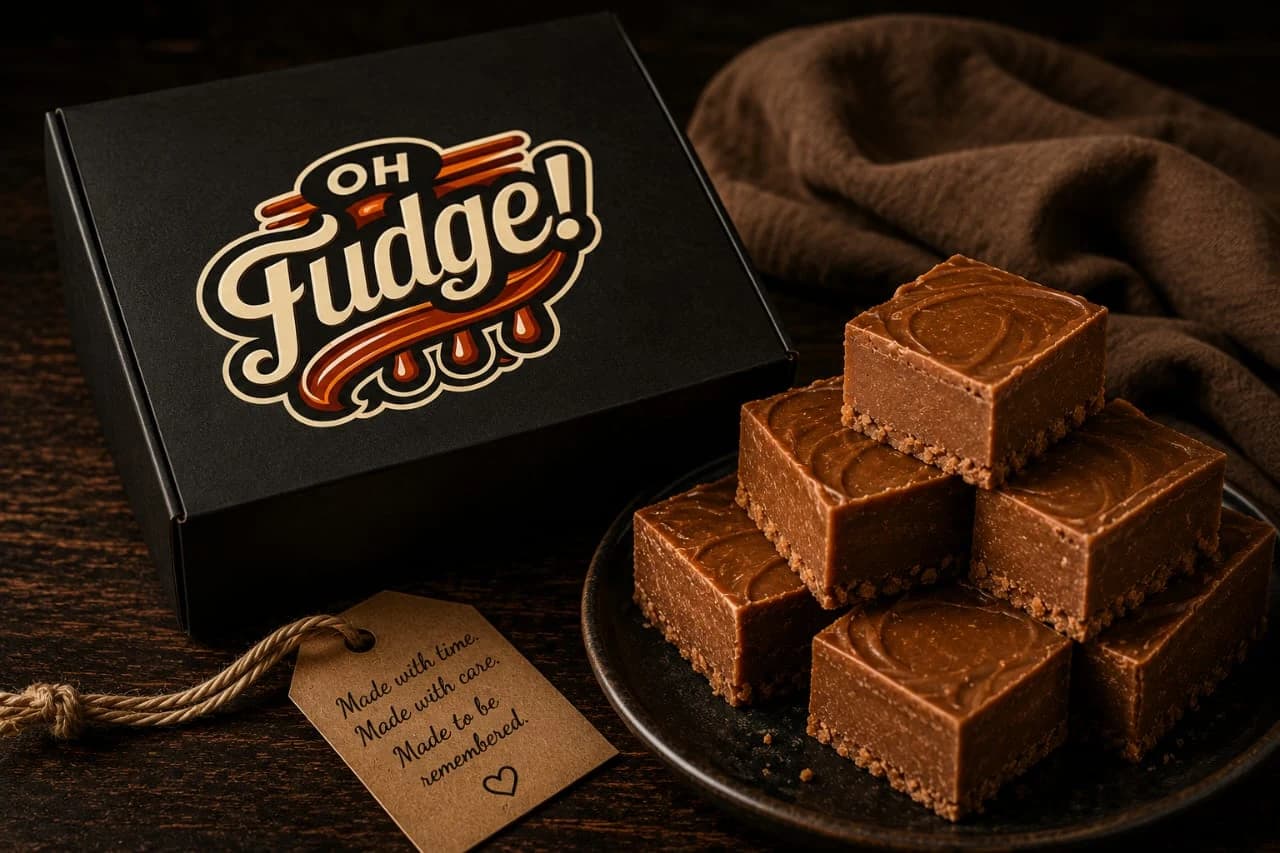 Hand-cut fudge slabs